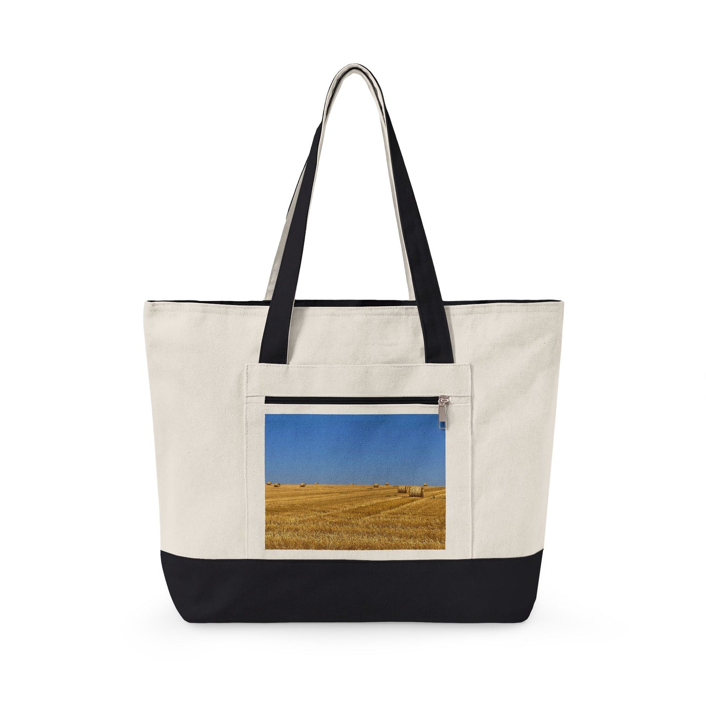 Canvas Tote Bag – North Dakota Prairie Photo Zippered Tote