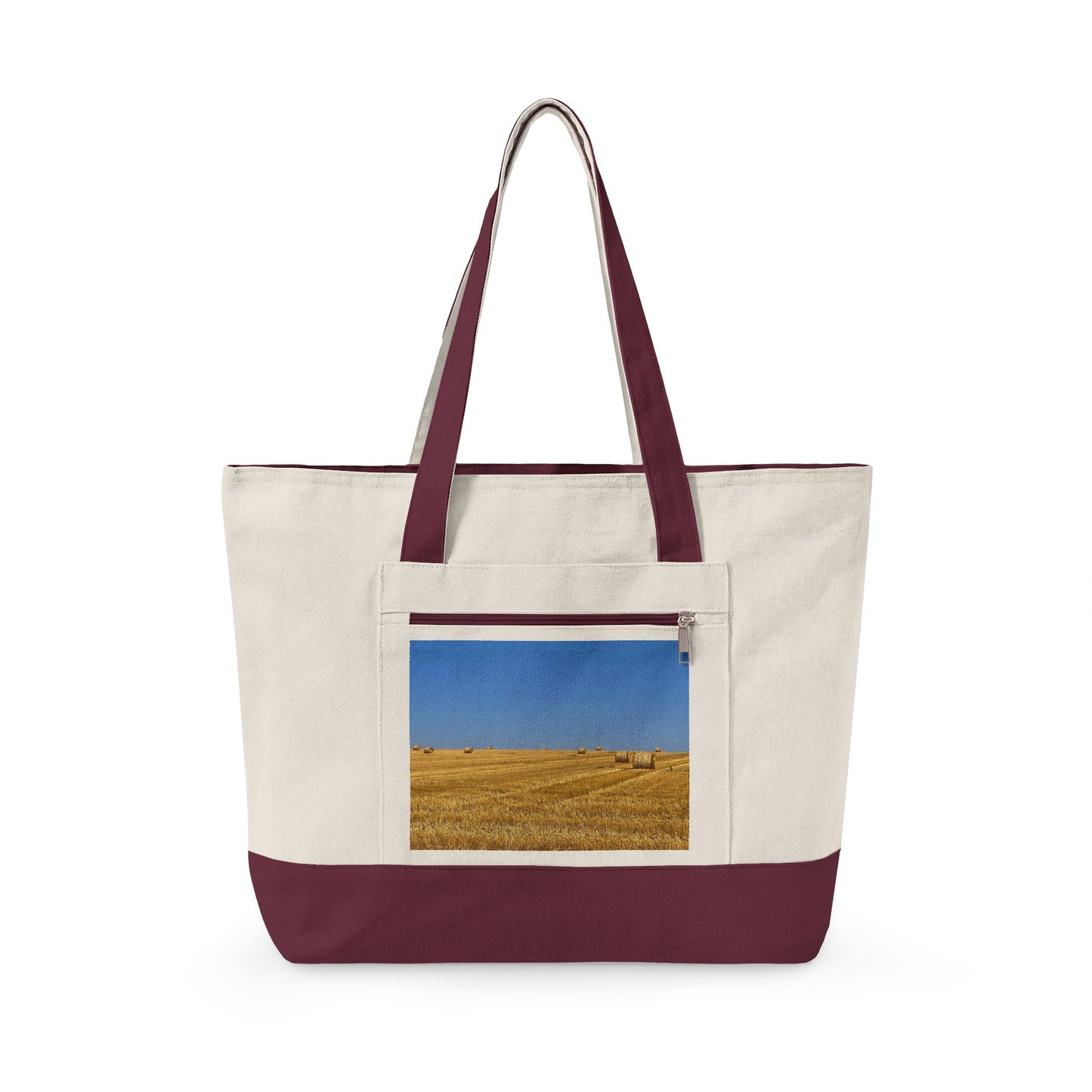 Canvas Tote Bag – North Dakota Prairie Photo Zippered Tote