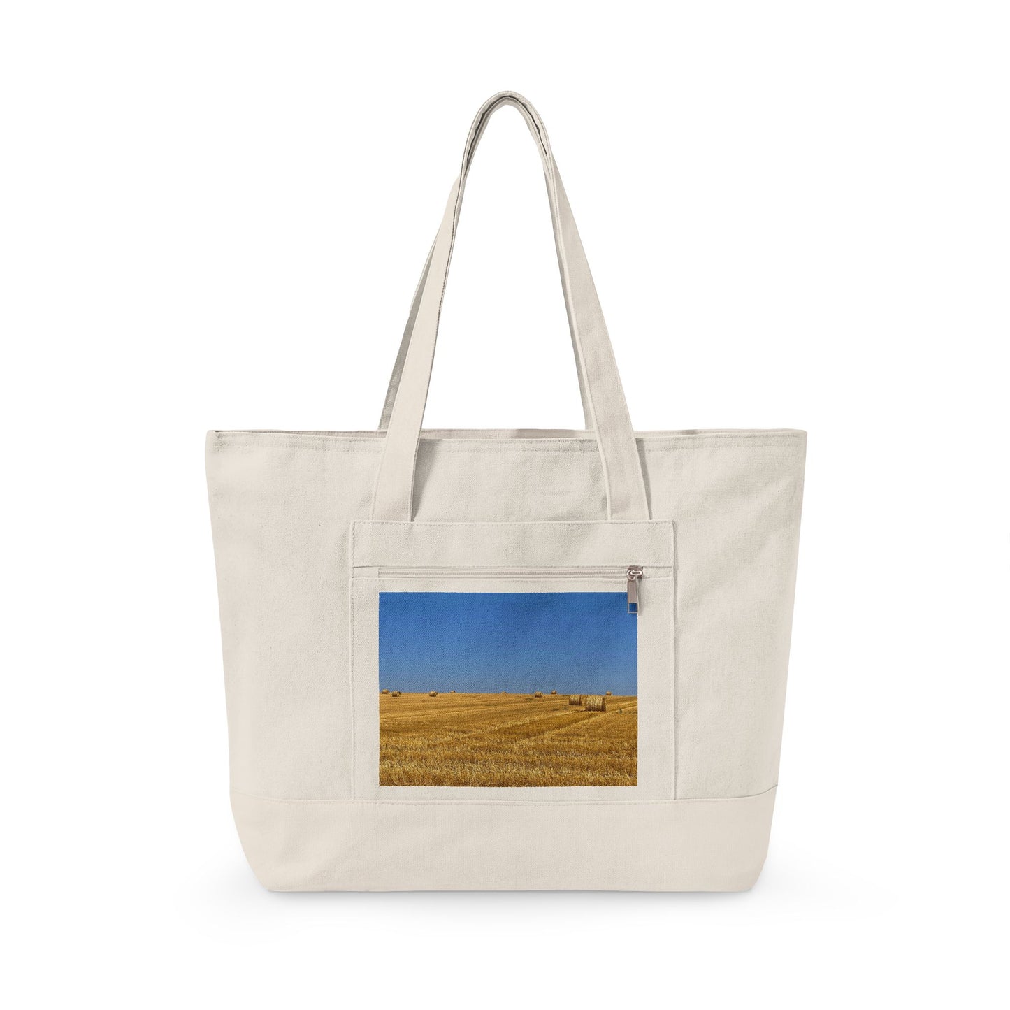 Canvas Tote Bag – North Dakota Prairie Photo Zippered Tote