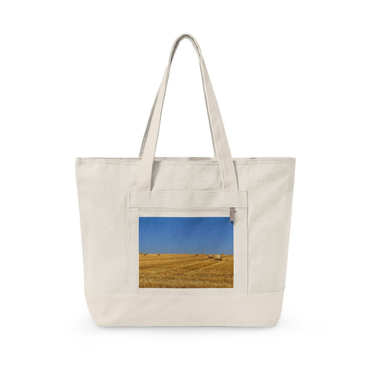 Canvas Tote Bag – North Dakota Prairie Photo Zippered Tote