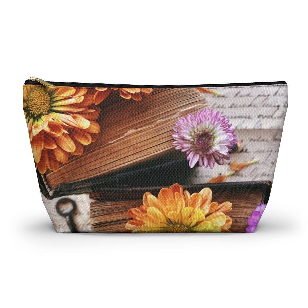 Books and Flowers Accessory Pouch