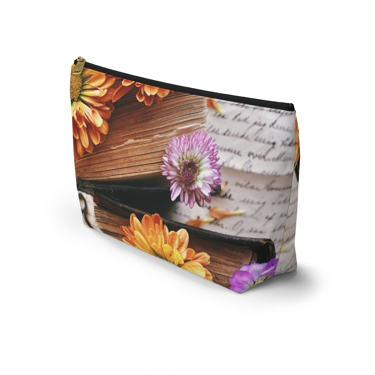 Books and Flowers Accessory Pouch