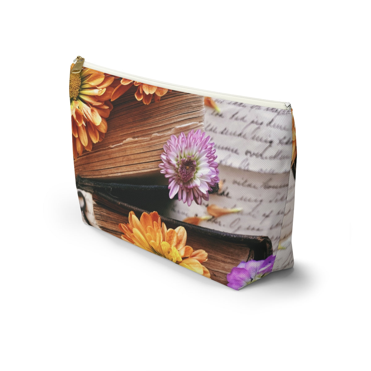 Books and Flowers Accessory Pouch