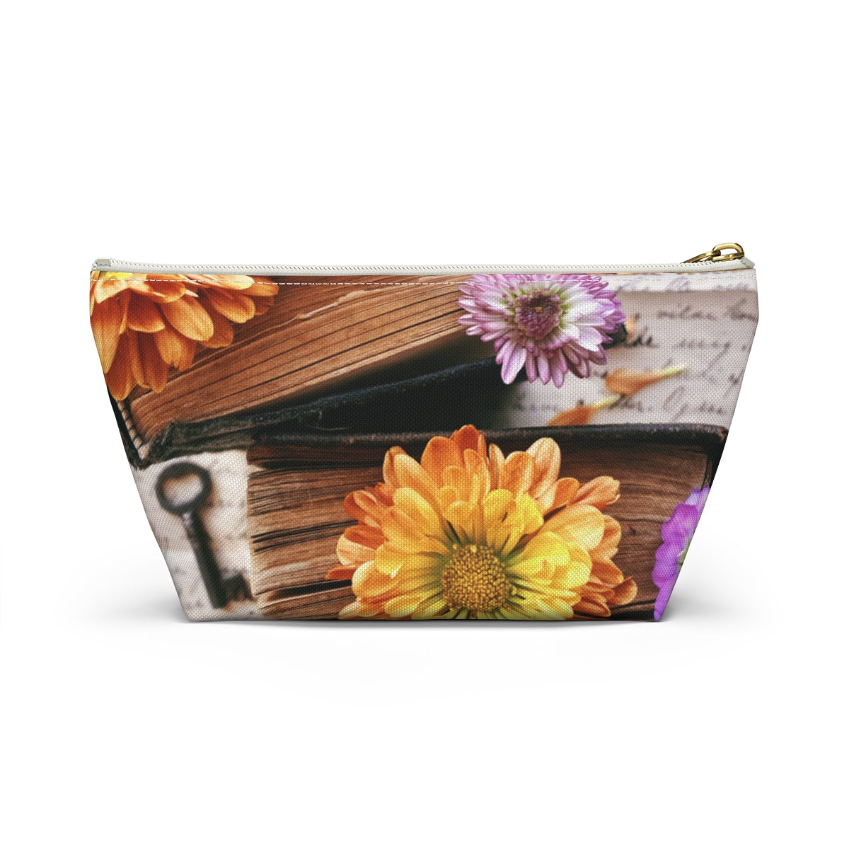 Books and Flowers Accessory Pouch